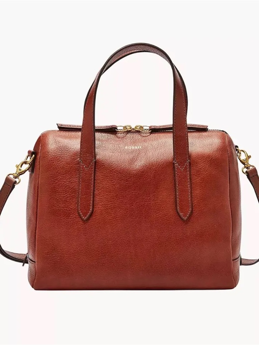 Fossil Chestnut Leather Sydney Satchel